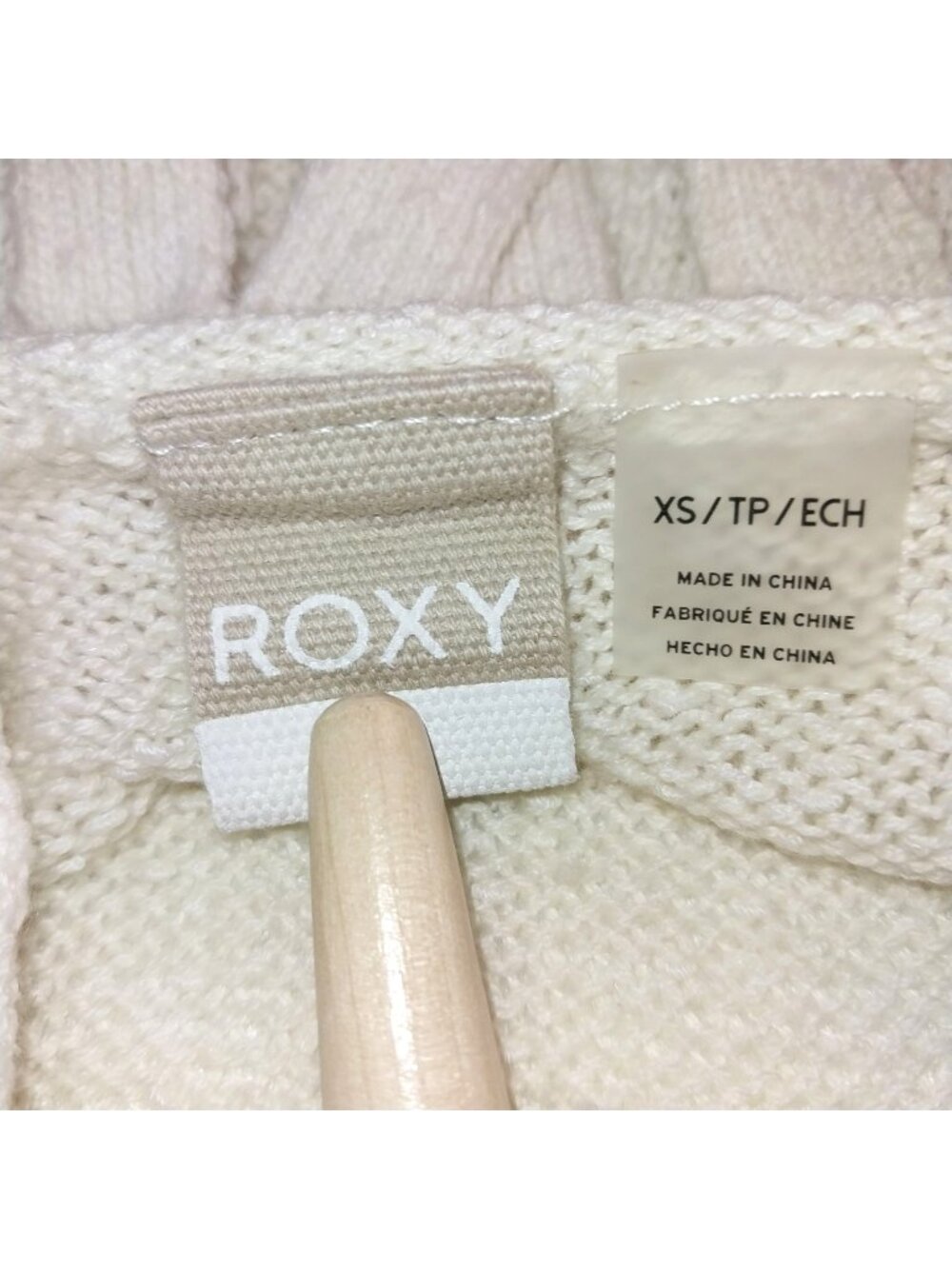 Roxy Womens size XS Knit Back Tie Ivory Sweater Tank Top